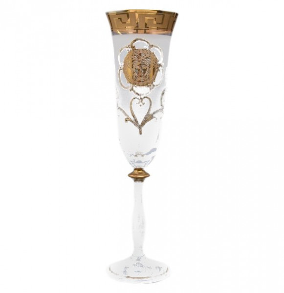 Бокалы для шампанского 190 мл 6 шт белые  Bohemia &quot;Анжела /МГ /Версаче золото&quot; R-G / 010079