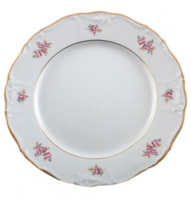 Набор тарелок 25 см 6 шт  Thun "Мария-Луиза /Розовые розы /отводка золото" / 094565