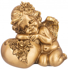 Фигурка 14 х 10 х 13 см  LEFARD "Ангелочек на сердечке" /бронза с позолотой / 299027