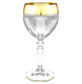 Бокалы для белого вина 200 мл 6 шт  Crystalite Bohemia "Кармен /Цветочный узор на золоте" / 053132