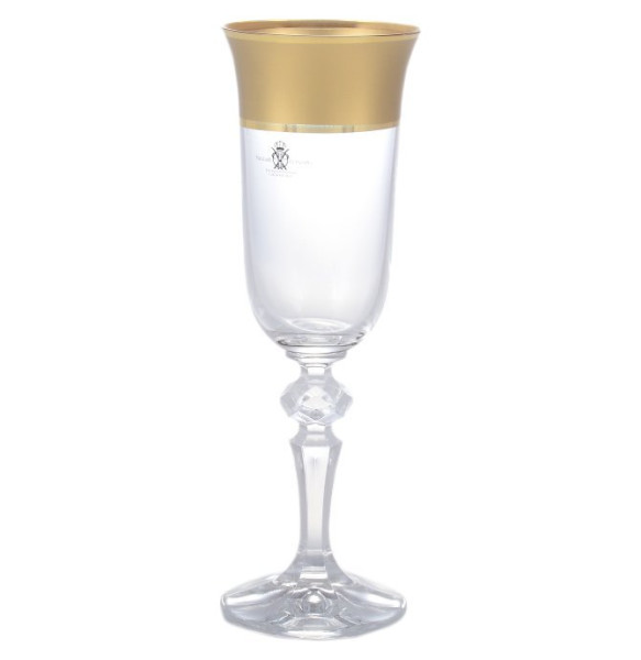 Бокалы для шампанского 150 мл 6 шт  Bohemia &quot;Кристина /Матовая полоса /золото&quot; AS Crystal / 145969