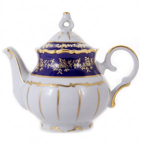 Заварочный чайник 600 мл  Bavarian Porcelain "Мария-Тереза /Барокко кобальт /Золотые листики" / 133232