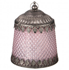 Светильник 11 х 14,5 см с металлическим декором Led-подсветка розовый / 209342