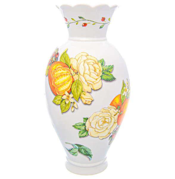 Ваза для цветов 37 см  Artigianato Ceramico by Caroline &quot;Artigianato ceramico /Апельсин и роза&quot; / 228361