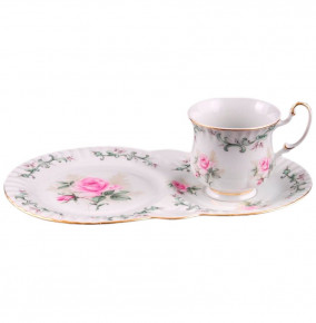 Чайный набор для завтрака 250 мл на 1 персону 2 предмета  Leander "Моника /Серая роза" / 158157