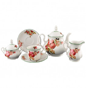 Чайный сервиз на 6 персон 15 предметов  Leander "Мэри-Энн /Красная роза" / 158001
