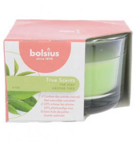 Свеча ароматическая 5 х 8 см в стекле "True scents /Зелёный чай /Bolsius" (время горения 13 ч) / 262608