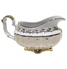 Соусник 350 мл  Bavarian Porcelain "Мария-Тереза /Белая /Золотые листики" / 243908