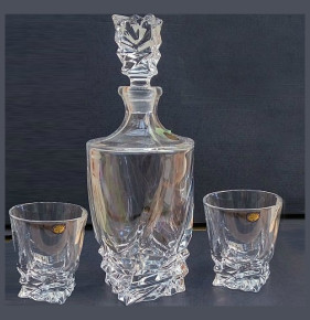 Набор для виски 7 предметов (графин + 6 стаканов)  Aurum Crystal "Porto /Без декора" / 117549