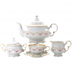 Чайный сервиз на 6 персон 15 предметов  Leander "Соната /Розовый цветок" / 137115