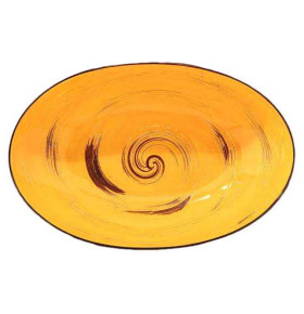 Салатник 30 х 19,5 х 7 см овальный жёлтый  Wilmax "Spiral" / 327569