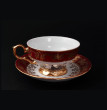 Набор чайных пар 230 мл 6 шт низкие н/н  Bohemia Porcelan Moritz Zdekauer 1810 s.r.o. &quot;Магнолия /Охота красная&quot; / 038336
