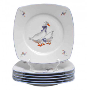 Набор тарелок 15 см 6 шт  Bohemia Porcelan Moritz Zdekauer 1810 s.r.o. "Тетра /Гуси" / 013573